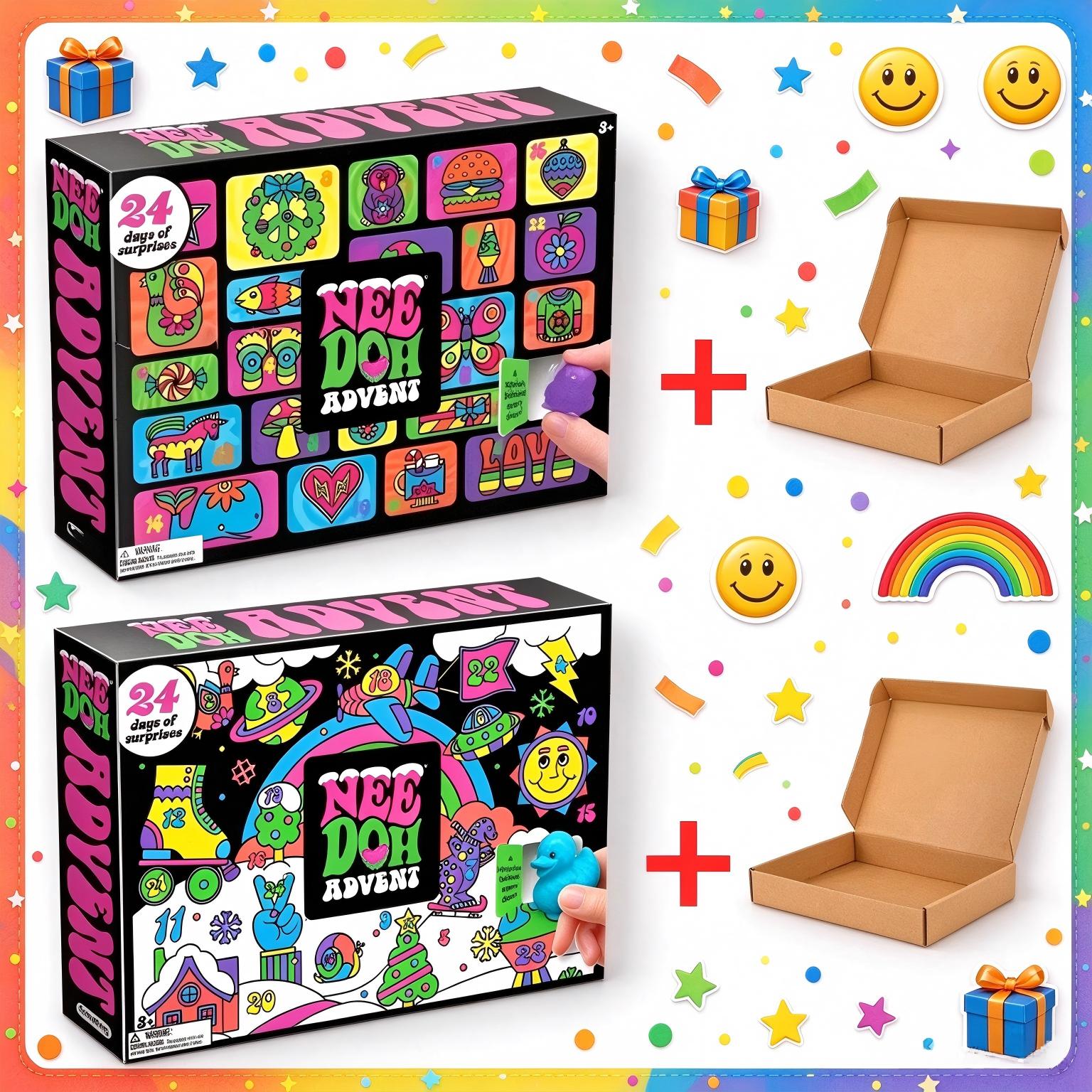 Party Games For Adults And Kids - 24개입 니-도(Nee-Doh) 촉감 장난감 크리스마스 어드벤트